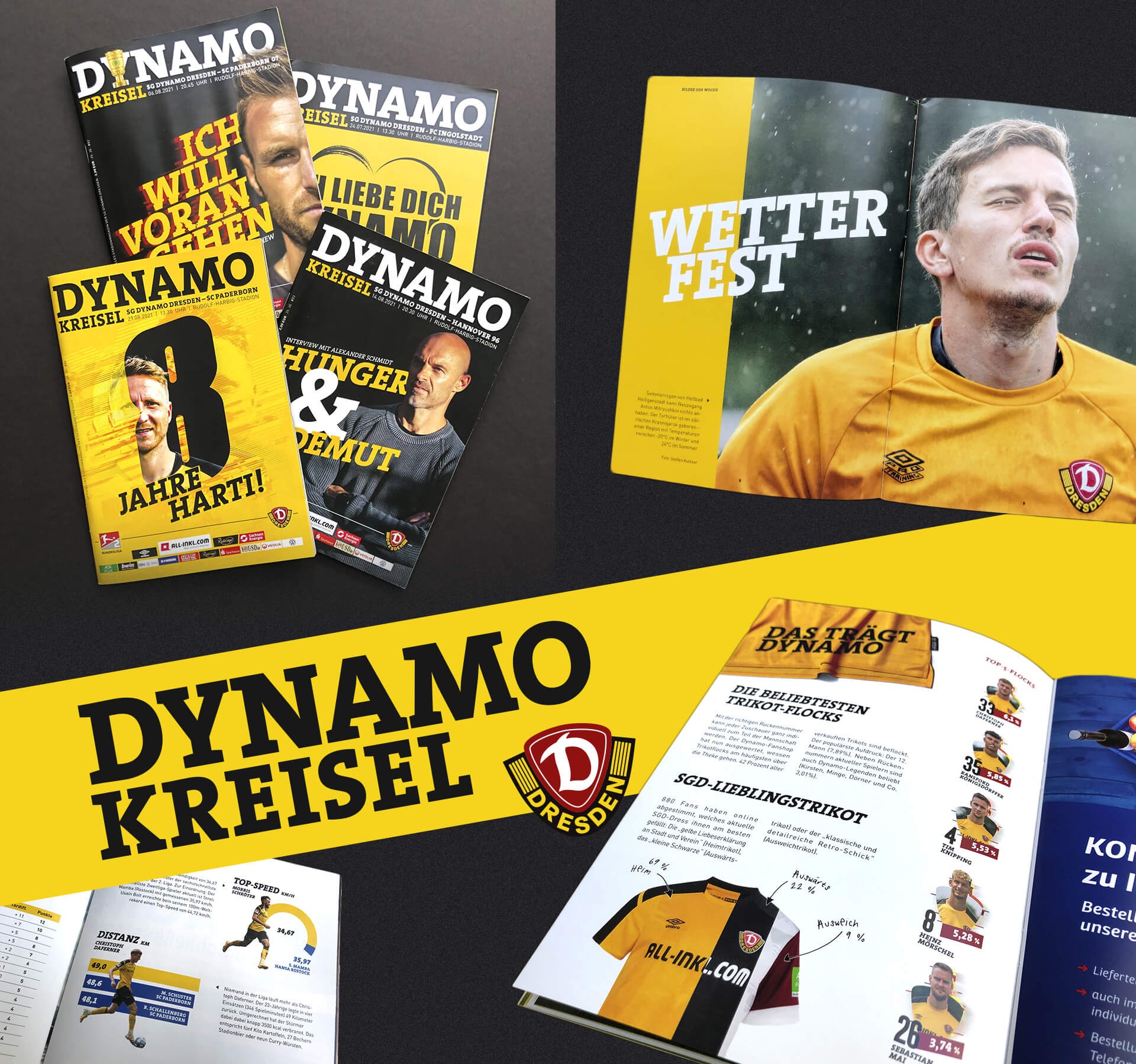 Werbeagentur Relaunch Magazin Dynamo Dresden Collage